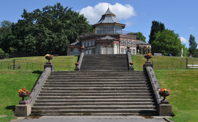 Double flight of steps to the south of The Pavilion